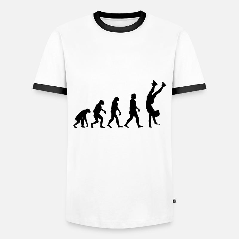 Handstand Evolution - Männer Kontrast-T-Shirt - Weiß/Schwarz