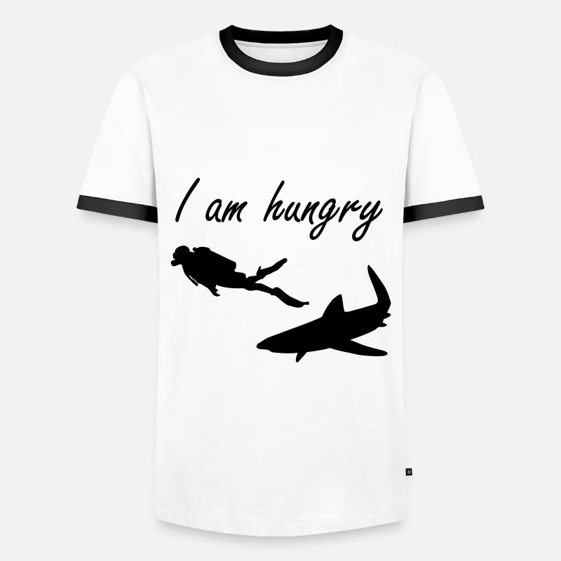Diving diving divers - Men's Ringer Shirt - white/black