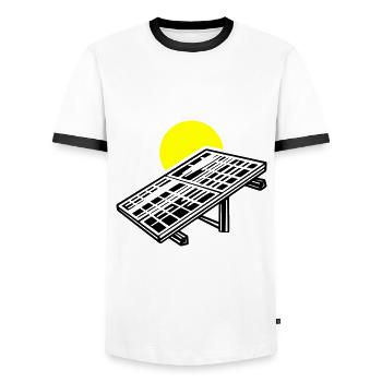 Solar Energy Panels - Men's Ringer Shirt - white/black - Front - AI Model Female 172 light (172cm) & AI Model Male 178 dark (178cm)