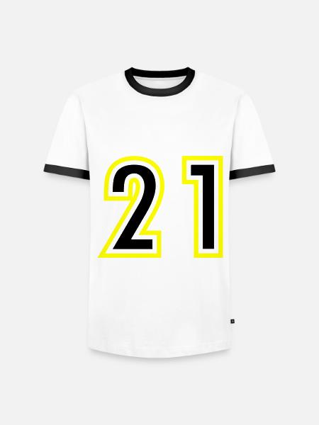21 Number College - Men's Ringer Shirt - white/black