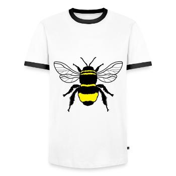 Biene - Männer Kontrast-T-Shirt - Weiß/Schwarz - Vorne - AI Model Female 172 light (172cm) & AI Model Male 178 dark (178cm)