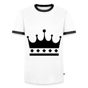 Crown Symbol - Men's Ringer Shirt - white/black - Front - AI Model Female 172 light (172cm) & AI Model Male 178 dark (178cm)