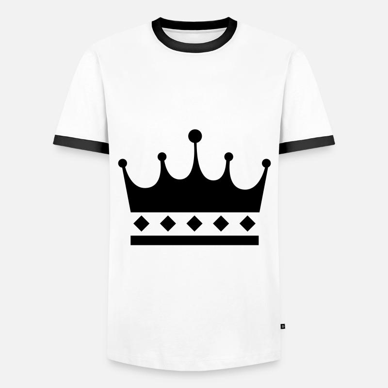 Krone Symbol - Männer Kontrast-T-Shirt - Weiß/Schwarz
