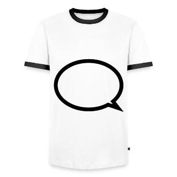 Balloon - Men's Ringer Shirt - white/black - Front - AI Model Female 172 light (172cm) & AI Model Male 178 dark (178cm)