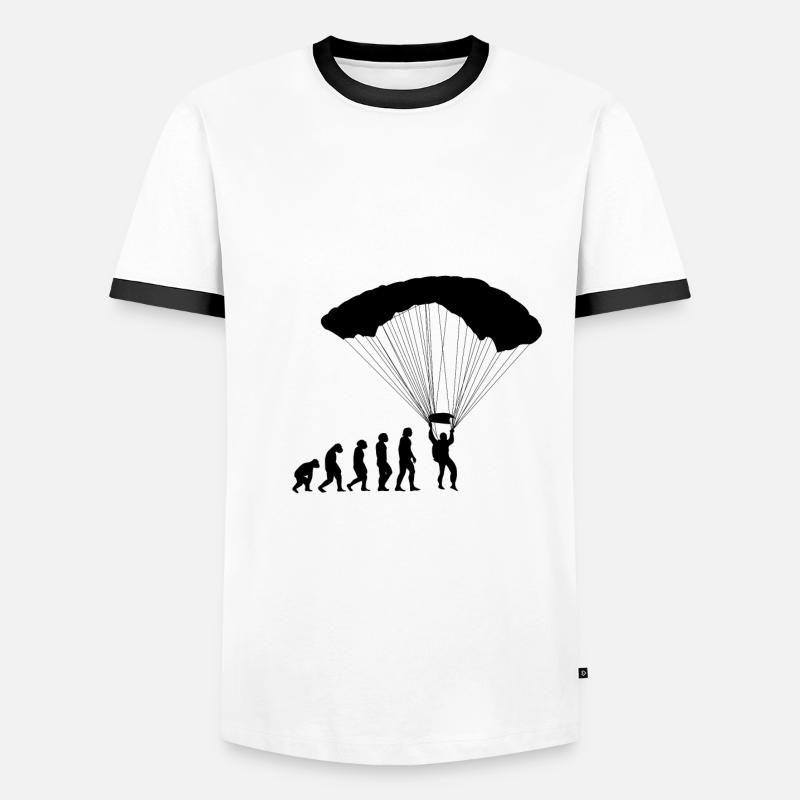 Parachute skydiving development - Men's Ringer Shirt - white/black