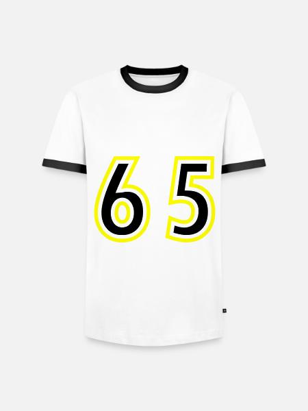 65 Number College - Men's Ringer Shirt - white/black