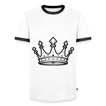Crown Symbol Silhouette - Men's Ringer Shirt - white/black - Front - AI Model Female 172 light (172cm) & AI Model Male 178 dark (178cm)