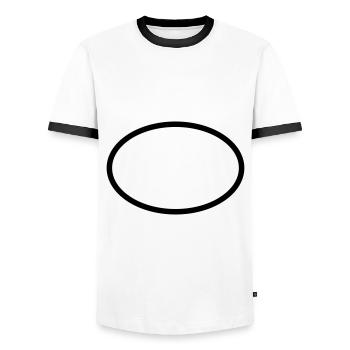 Oval circle geometry - Men's Ringer Shirt - white/black - Front - AI Model Female 172 light (172cm) & AI Model Male 178 dark (178cm)