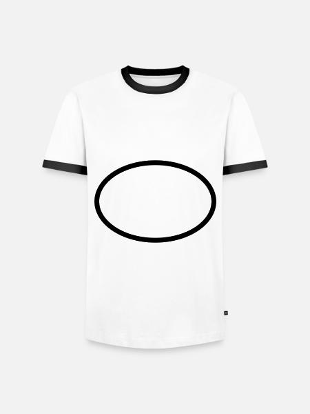Oval circle geometry - Men's Ringer Shirt - white/black