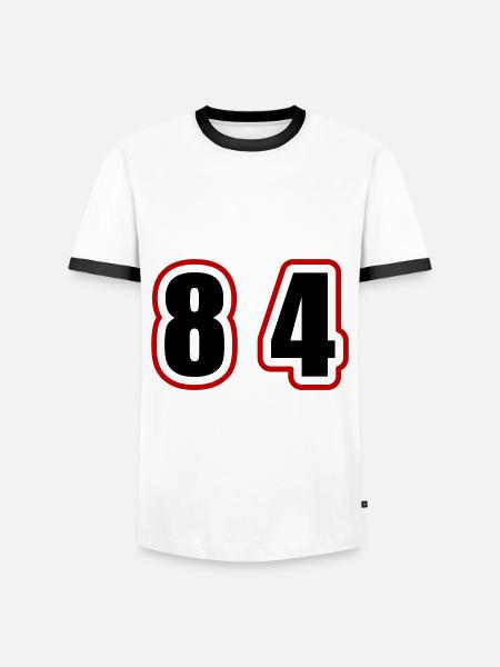 84 Number College - Men's Ringer Shirt - white/black