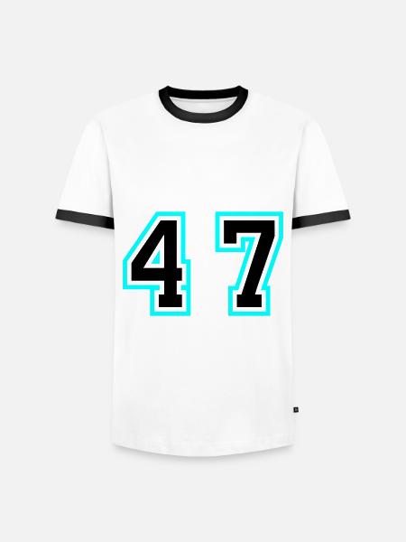 47 Symbole numérique - T-shirt contrasté Homme - blanc/noir