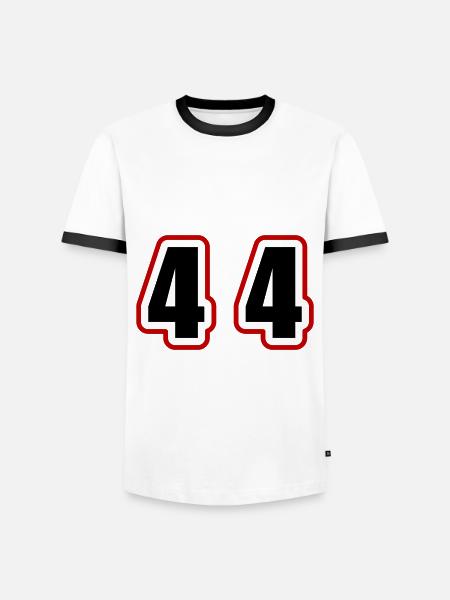 44 Number College - Men's Ringer Shirt - white/black