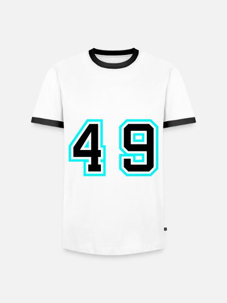 49 Symbole numérique - T-shirt contrasté Homme - blanc/noir