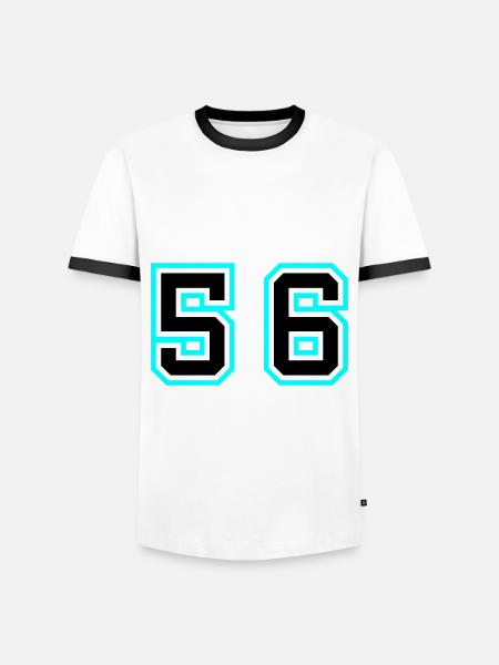 57 Number Symbol - Men's Ringer Shirt - white/black