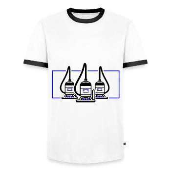 Staubsauger Putzen - Männer Kontrast-T-Shirt - Weiß/Schwarz - Vorne - AI Model Female 172 light (172cm) & AI Model Male 178 dark (178cm)