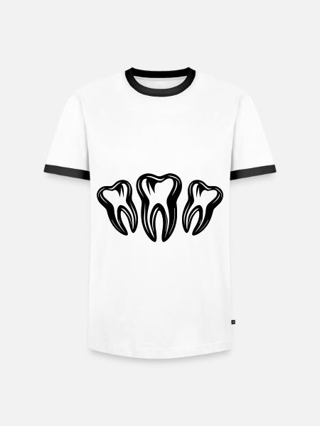 Tooth Dental Dentist Icon - Men's Ringer Shirt - white/black