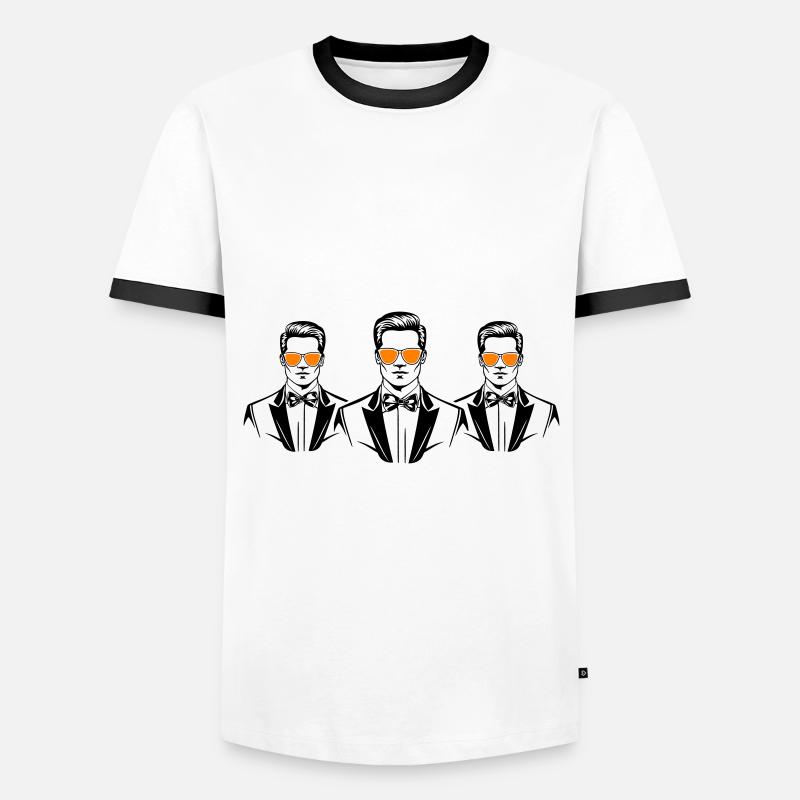 Bräutigam Junggesellenabschied Team - Männer Kontrast-T-Shirt - Weiß/Schwarz