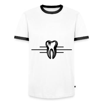 Zahn Icon Zahnarzt - Männer Kontrast-T-Shirt - Weiß/Schwarz - Vorne - AI Model Female 172 light (172cm) & AI Model Male 178 dark (178cm)