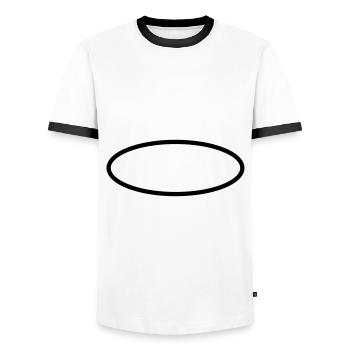 Icônes de cercle ovale - T-shirt contrasté Homme - blanc/noir - Devant - AI Model Female 172 light (172cm) & AI Model Male 178 dark (178cm)