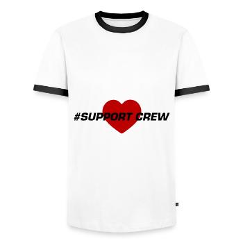 Soutenir l’équipage Heart Love - T-shirt contrasté Homme - blanc/noir - Devant - AI Model Female 172 light (172cm) & AI Model Male 178 dark (178cm)