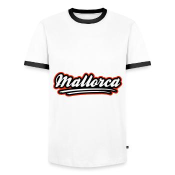 Mallorca Stylisch - Männer Kontrast-T-Shirt - Weiß/Schwarz - Vorne - AI Model Female 172 light (172cm) & AI Model Male 178 dark (178cm)