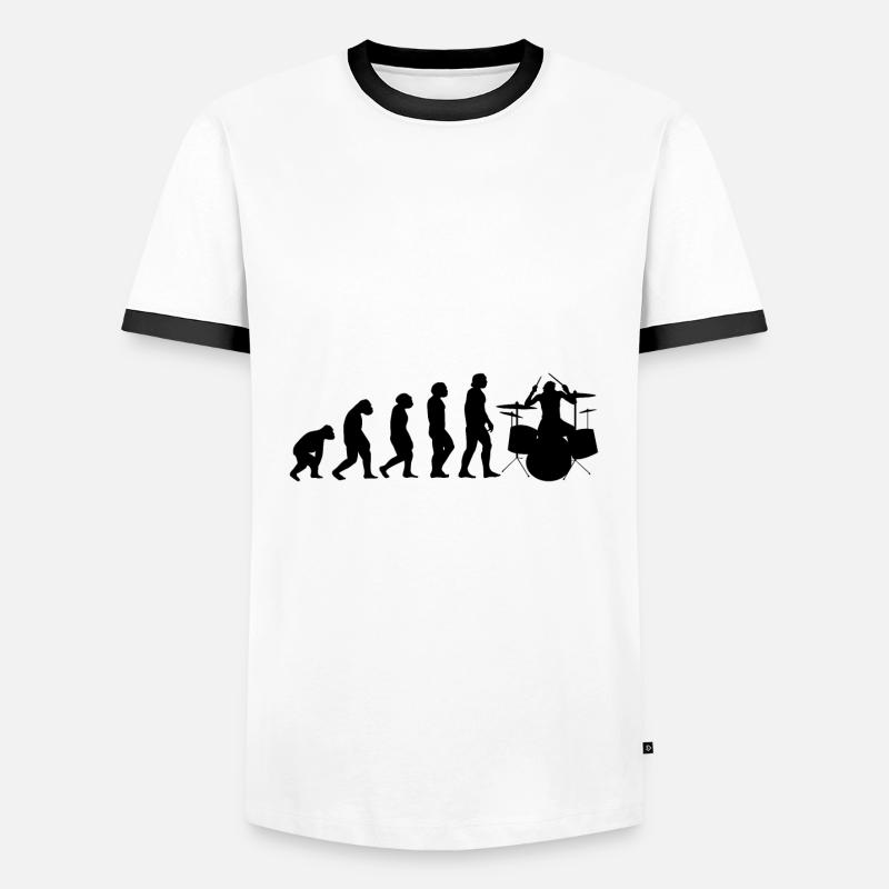 Drums drummer Evolution II - Men's Ringer Shirt - white/black