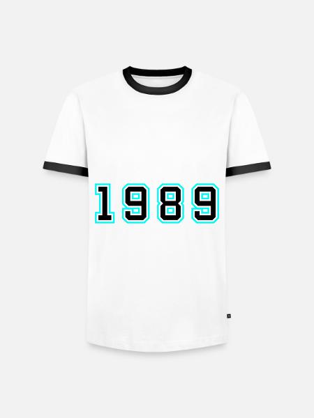 1989 Year Birthday - Men's Ringer Shirt - white/black