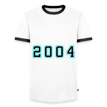 2004 Jahr Geburtstag - Männer Kontrast-T-Shirt - Weiß/Schwarz - Vorne - AI Model Female 172 light (172cm) & AI Model Male 178 dark (178cm)