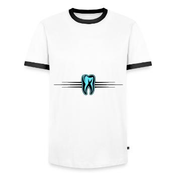 Zahn Icon Zahnarzt - Männer Kontrast-T-Shirt - Weiß/Schwarz - Vorne - AI Model Female 172 light (172cm) & AI Model Male 178 dark (178cm)