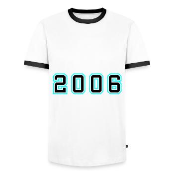 2006 Year Birthday - Men's Ringer Shirt - white/black - Front - AI Model Female 172 light (172cm) & AI Model Male 178 dark (178cm)