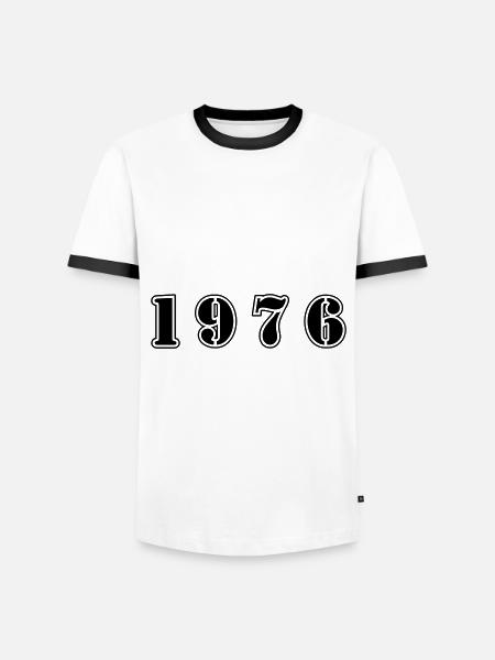 1976 anniversaire - T-shirt contrasté Homme - blanc/noir