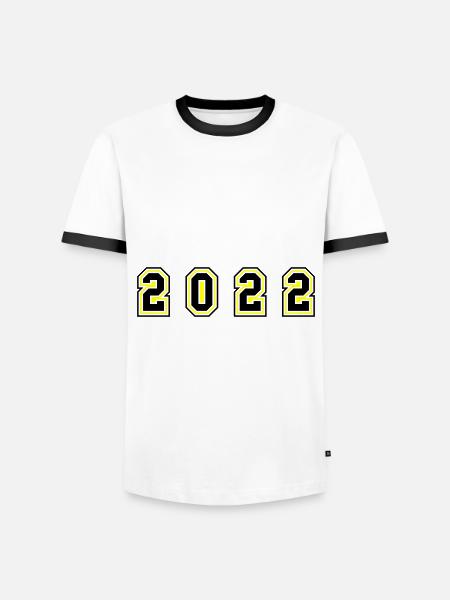 2022 årstal - Herre kontrast-T-shirt - hvid/sort