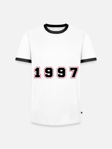1997 Year Number - Men's Ringer Shirt - white/black