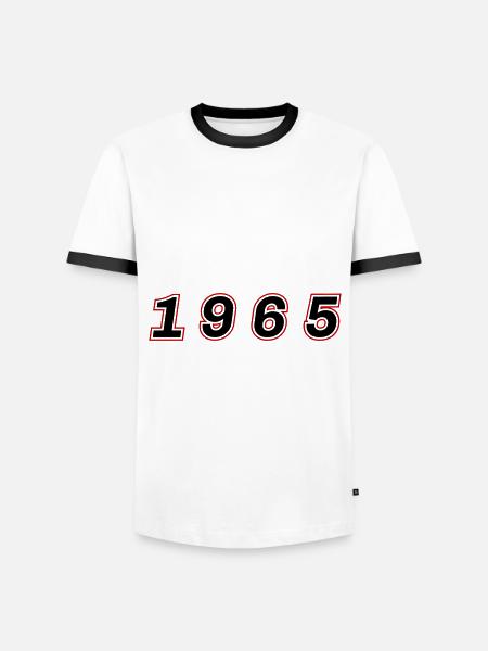 1965 Year Number - Men's Ringer Shirt - white/black