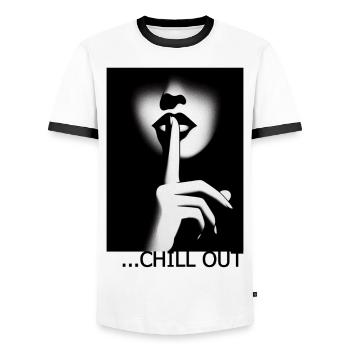 Chill Out - Männer Kontrast-T-Shirt - Weiß/Schwarz - Vorne - AI Model Female 172 light (172cm) & AI Model Male 178 dark (178cm)