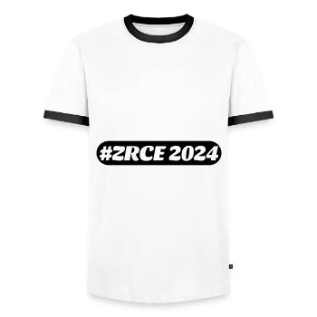Zrce 2024 - T-shirt contrasté Homme - blanc/noir - Devant - AI Model Female 172 light (172cm) & AI Model Male 178 dark (178cm)