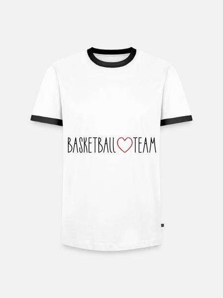 Basketball Team Heart - Men's Ringer Shirt - white/black