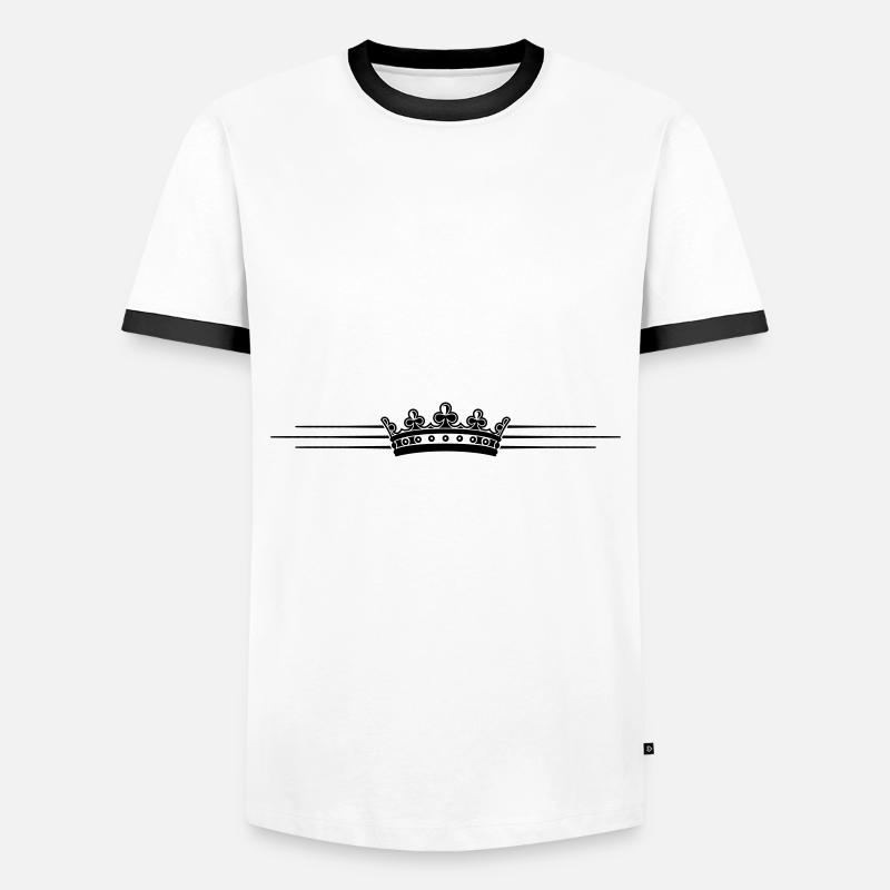Krone Line Design - Men's Ringer Shirt - white/black