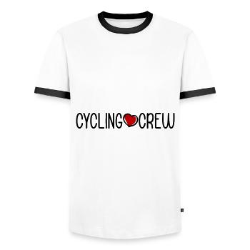 Cycling Crew - Men's Ringer Shirt - white/black - Front - AI Model Female 172 light (172cm) & AI Model Male 178 dark (178cm)