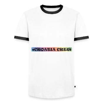 Croatia Crew - Men's Ringer Shirt - white/black - Front - AI Model Female 172 light (172cm) & AI Model Male 178 dark (178cm)