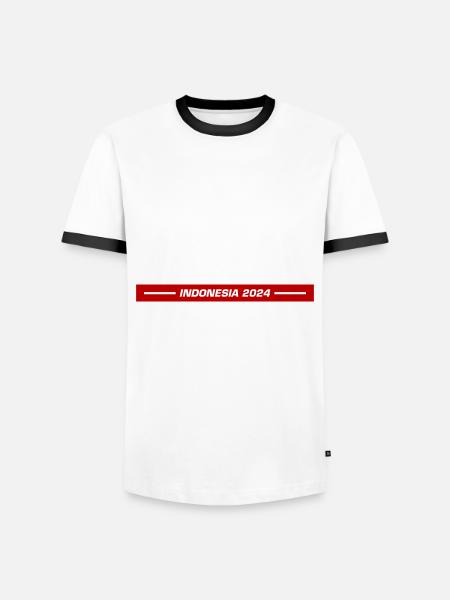 Indonesia 2024 - Männer Kontrast-T-Shirt - Weiß/Schwarz