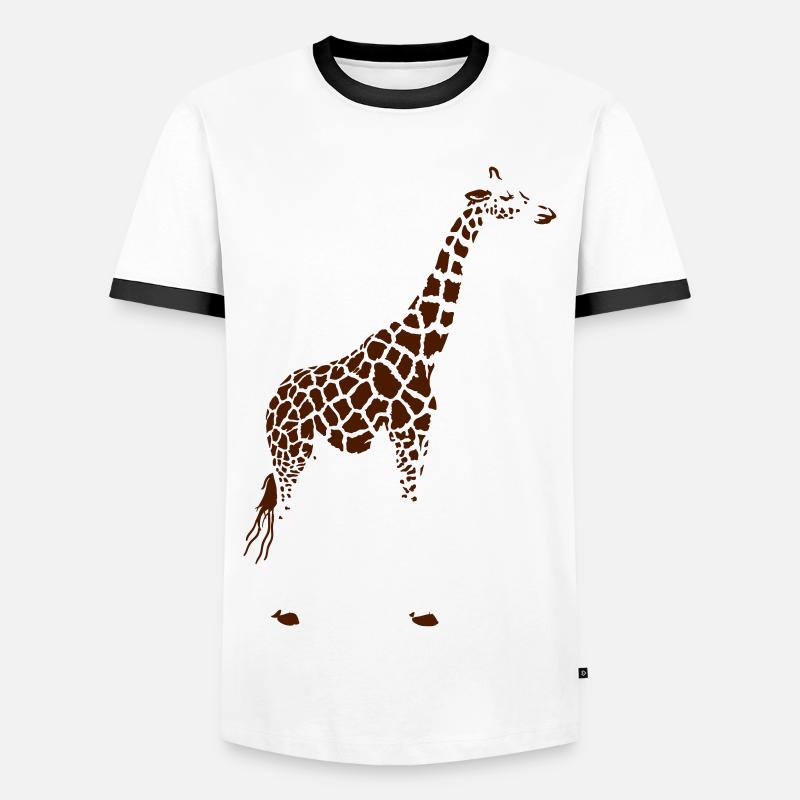 Giraffe - Men's Ringer Shirt - white/black