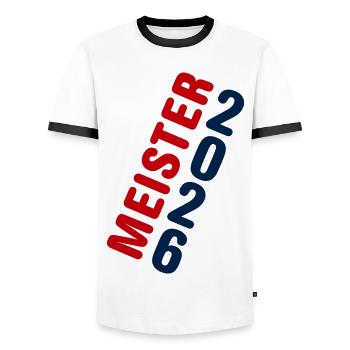 Champion 2026 Championship - Men's Ringer Shirt - white/black - Front - AI Model Female 172 light (172cm) & AI Model Male 178 dark (178cm)