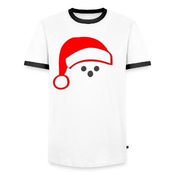 ADORABLE TÊTE DE PÈRE NOËL STYLISÉE MINIMALISTE - T-shirt contrasté Homme - blanc/noir - Devant - AI Model Female 172 light (172cm) & AI Model Male 178 dark (178cm)