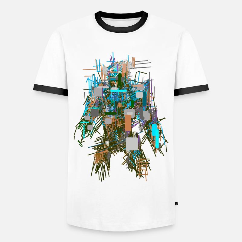 Transformator Abstrakt - Männer Kontrast-T-Shirt - Weiß/Schwarz