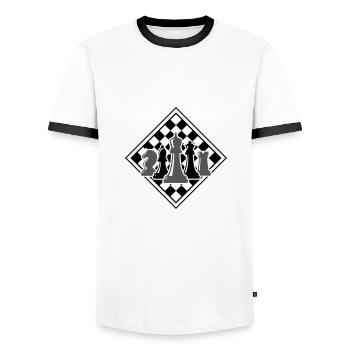 Endlich Rentner, mehr Zeit für Schach! Hobby - Männer Kontrast-T-Shirt - Weiß/Schwarz - Vorne - AI Model Female 172 light (172cm) & AI Model Male 178 dark (178cm)
