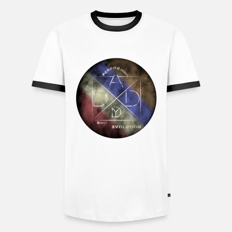Performing Daddy Evolution - Männer Kontrast-T-Shirt - Weiß/Schwarz