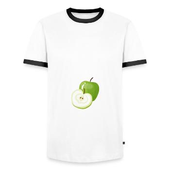 Life Is Sweeter With Apple - Men's Ringer Shirt - white/black - Front - AI Model Female 172 light (172cm) & AI Model Male 178 dark (178cm)