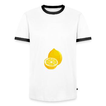Life Is Sweeter With Lemon - Men's Ringer Shirt - white/black - Front - AI Model Female 172 light (172cm) & AI Model Male 178 dark (178cm)