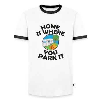 caravane - T-shirt contrasté Homme - blanc/noir - Devant - AI Model Female 172 light (172cm) & AI Model Male 178 dark (178cm)
